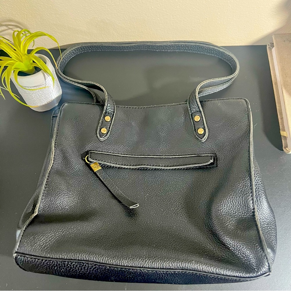 The Sak black leather shoulder bag